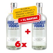 Absolut Vodka 40% 6x1l+1l ( balík 7l )