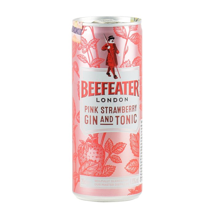 Beefeater  Gin & Tonic Pink Strawberry 4.9% 1/12 0,25l ( plech )