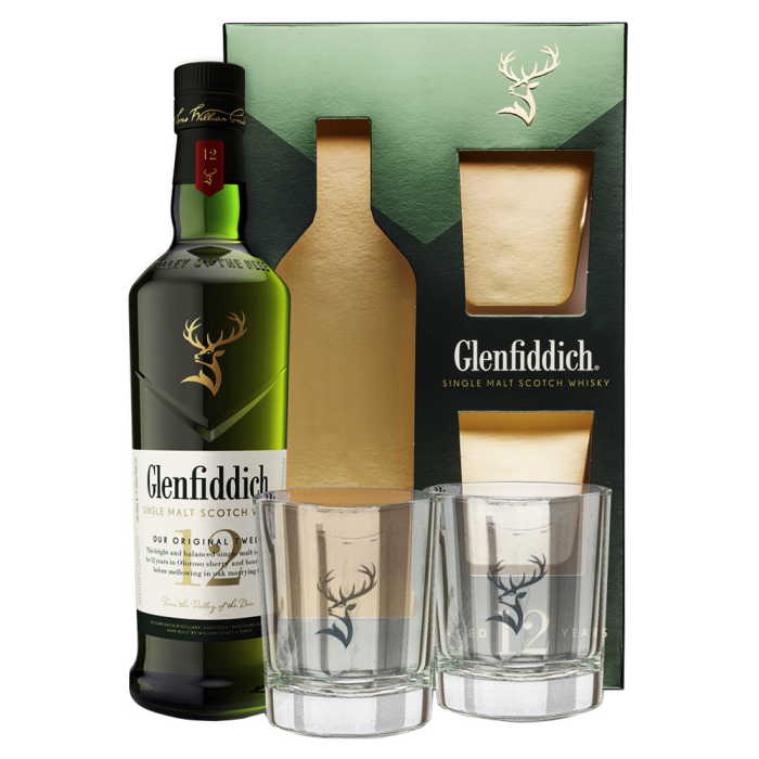 Glenfiddich 12y 40% 0,7l ( 2x pohár )